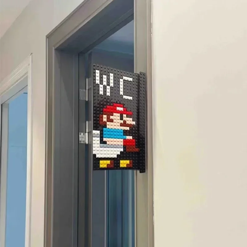 2025 nuevo Super Mario creativo bloque de construcción número de puerta letrero de inodoro bloques de construcción accesorios para el hogar montaje Diy