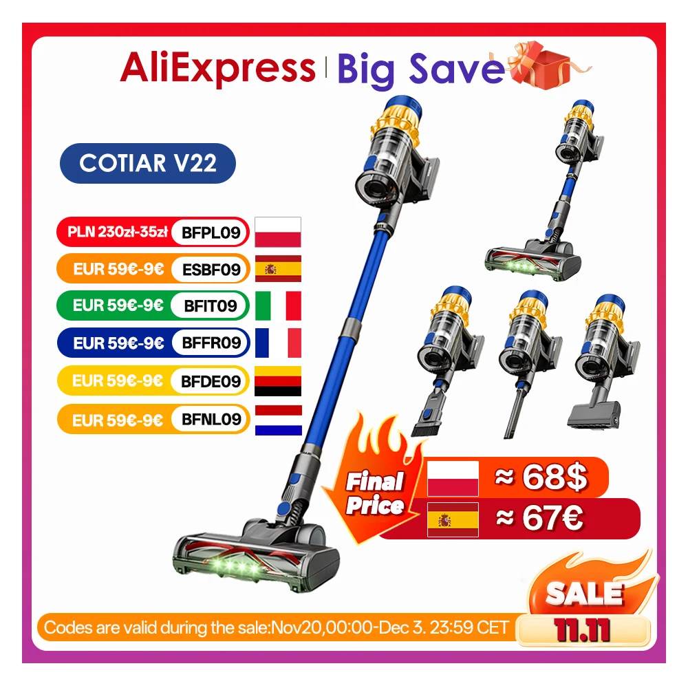 Aspiradora inalámbrica COTIAR V22 650W