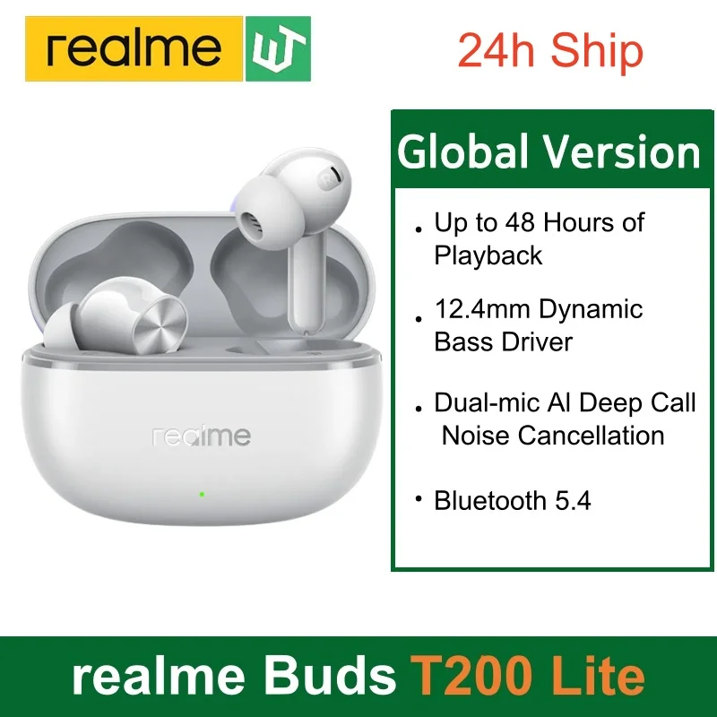 Auriculares Bluetooth realme Buds T200 Lite