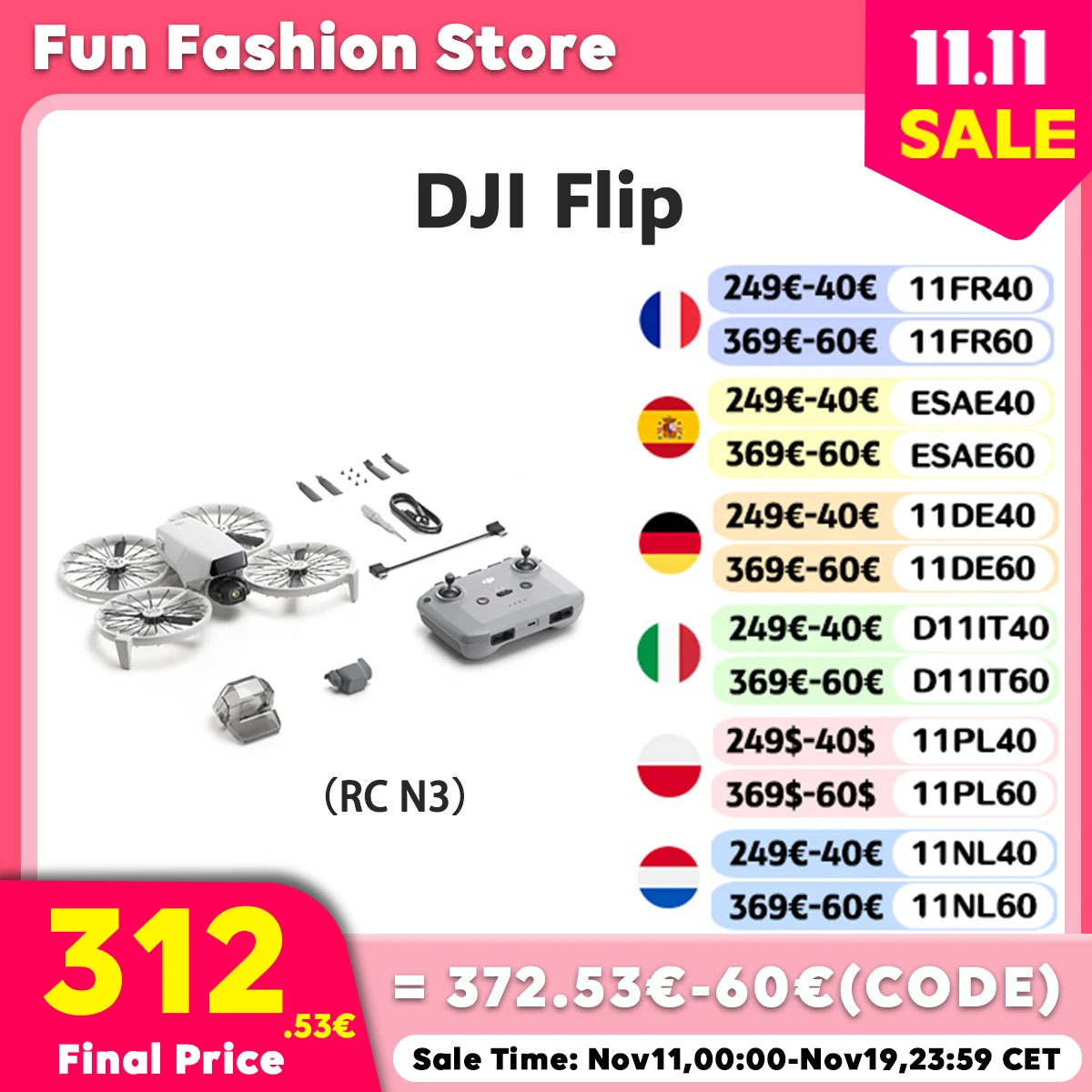 Dron DJI Flip Camera RC-N3 4K