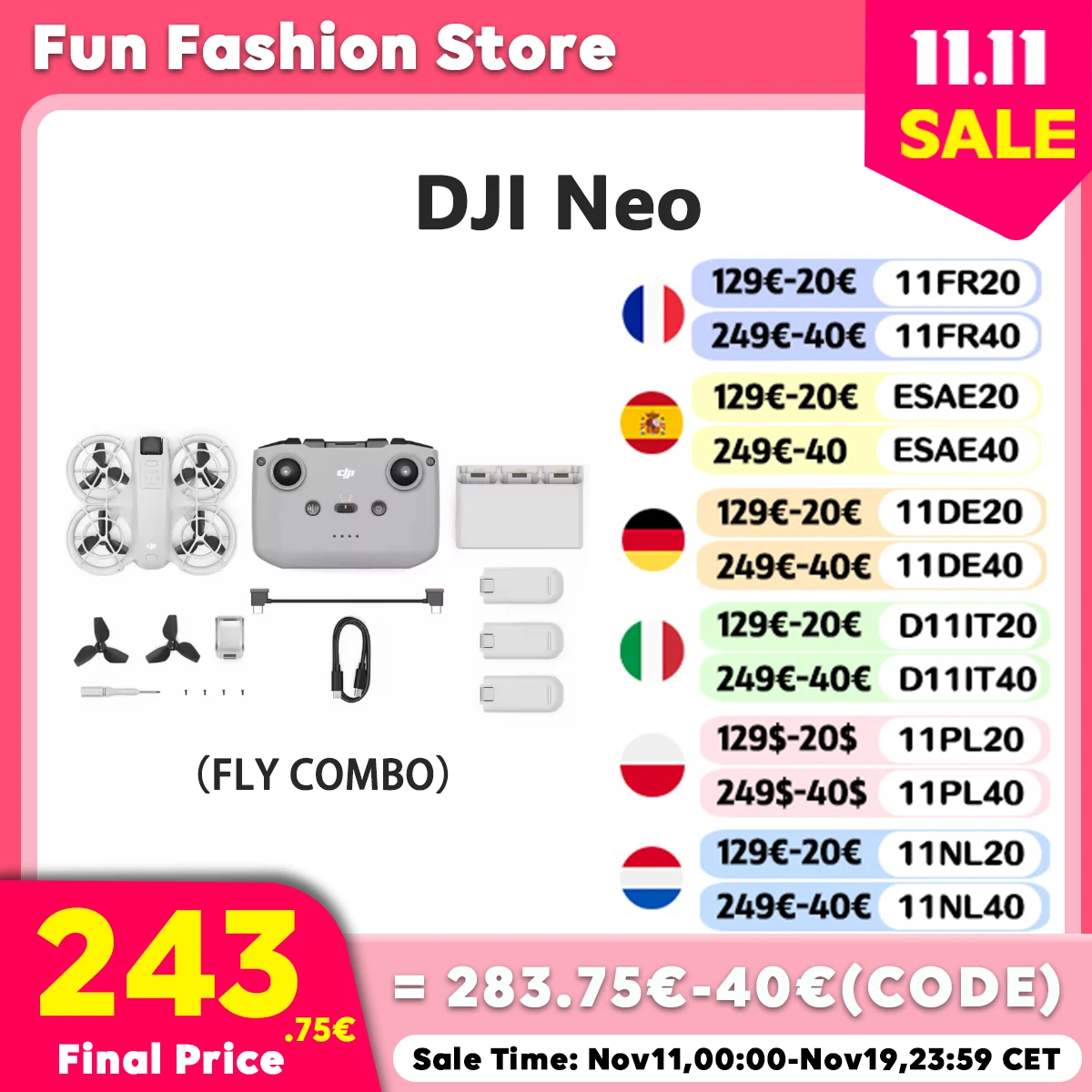 Dron DJI Neo Combo 4K Video