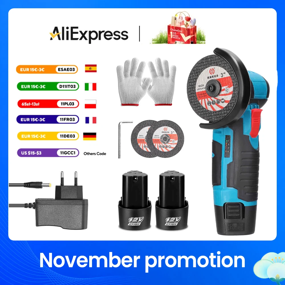 Mini amoladora angular inalámbrica