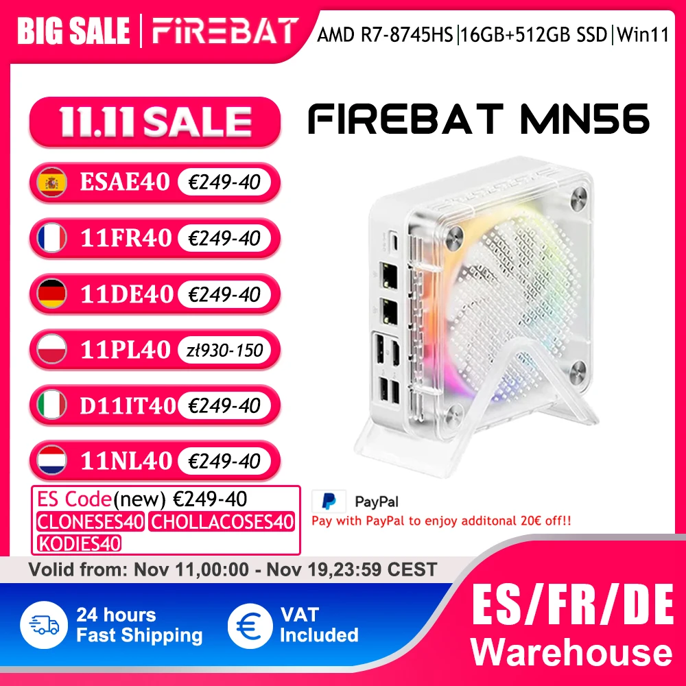 MiniPC Firebat MN56 Ryzen 7-87845HS 16GB 512GB