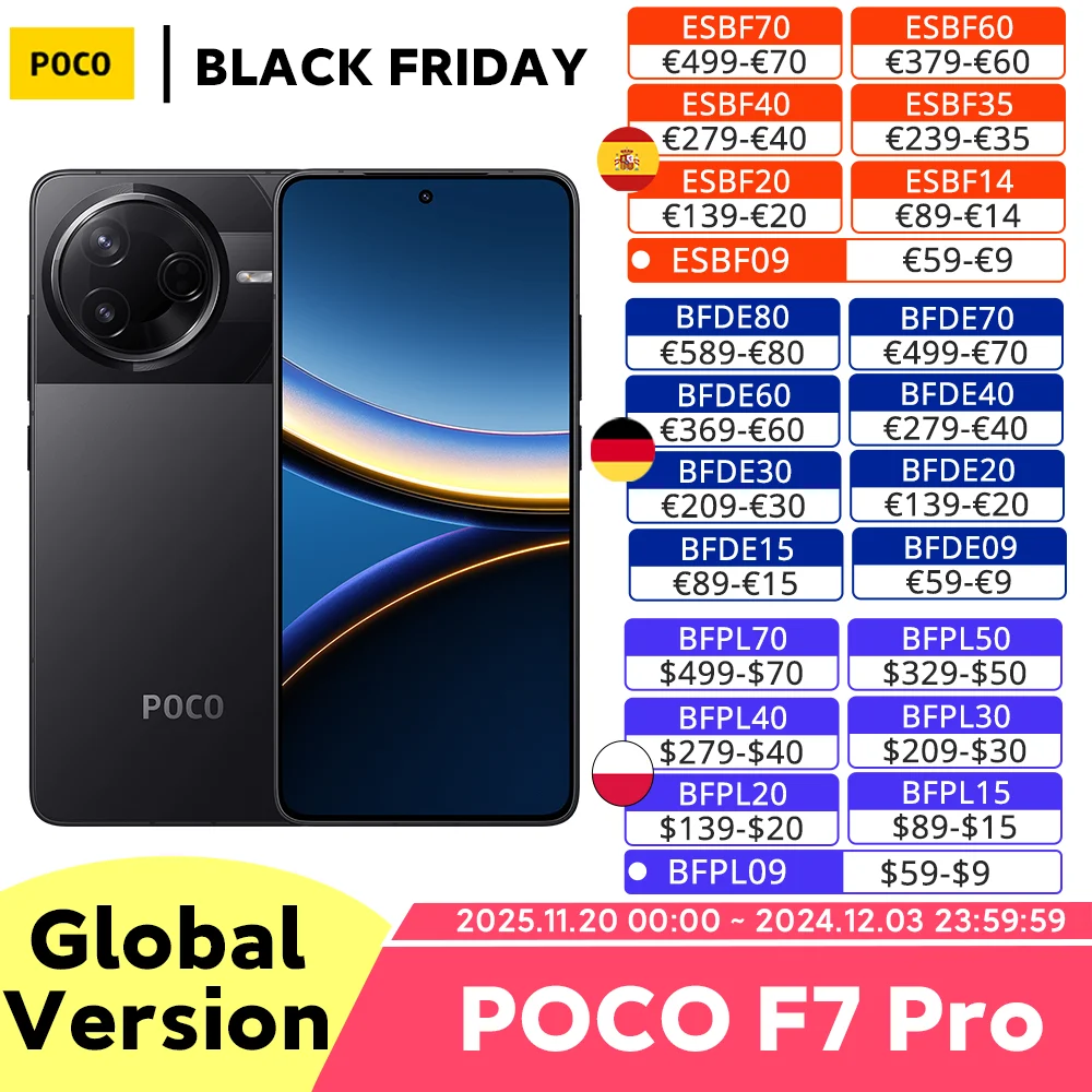 POCO F7 PRO Snapdragon 8 Gen 3 Smartphone 6.67'' 120Hz Pantalla 50MP Cámara 6000mAh Batería 90W IP68