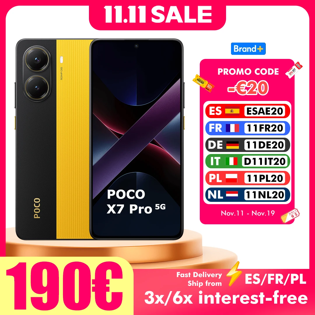 POCO X7 Pro Versión Global Teléfono Móvil 256GB / 512GB Dimensidad 8400-Ultra 6.67" Pantalla 120Hz 6000mAh 5G NFC