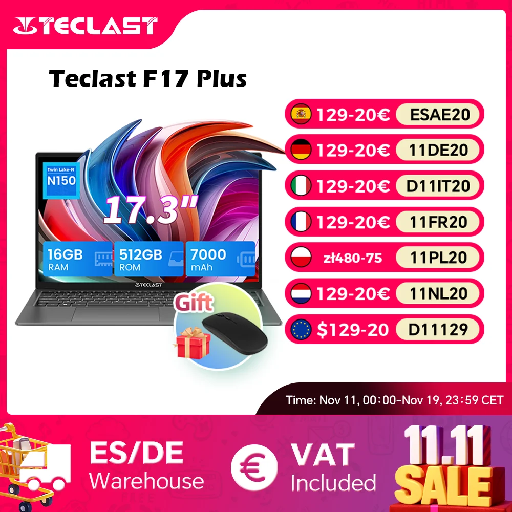 Portátil Teclast F17 Plus 16GB/512GB