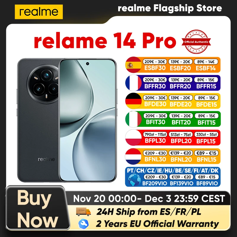 Realme 14 Pro  RAM:  8 GB | ROM: 256 GB