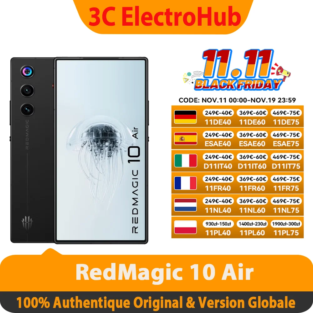 RedMagic 10 Air 5G  RAM: 12 GB | ROM: 256 GB