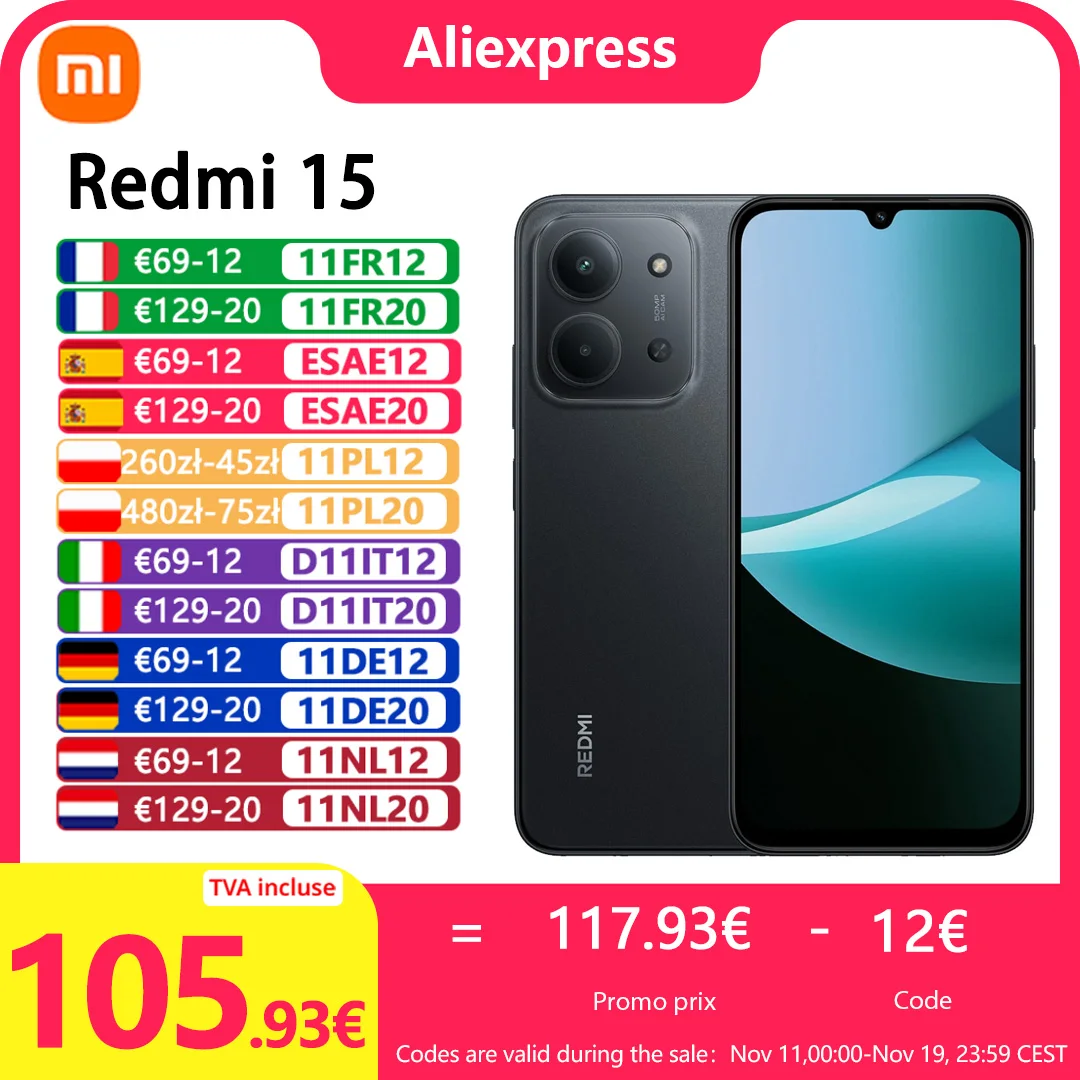 Redmi 15  RAM: 6 GB | ROM:  128 GB