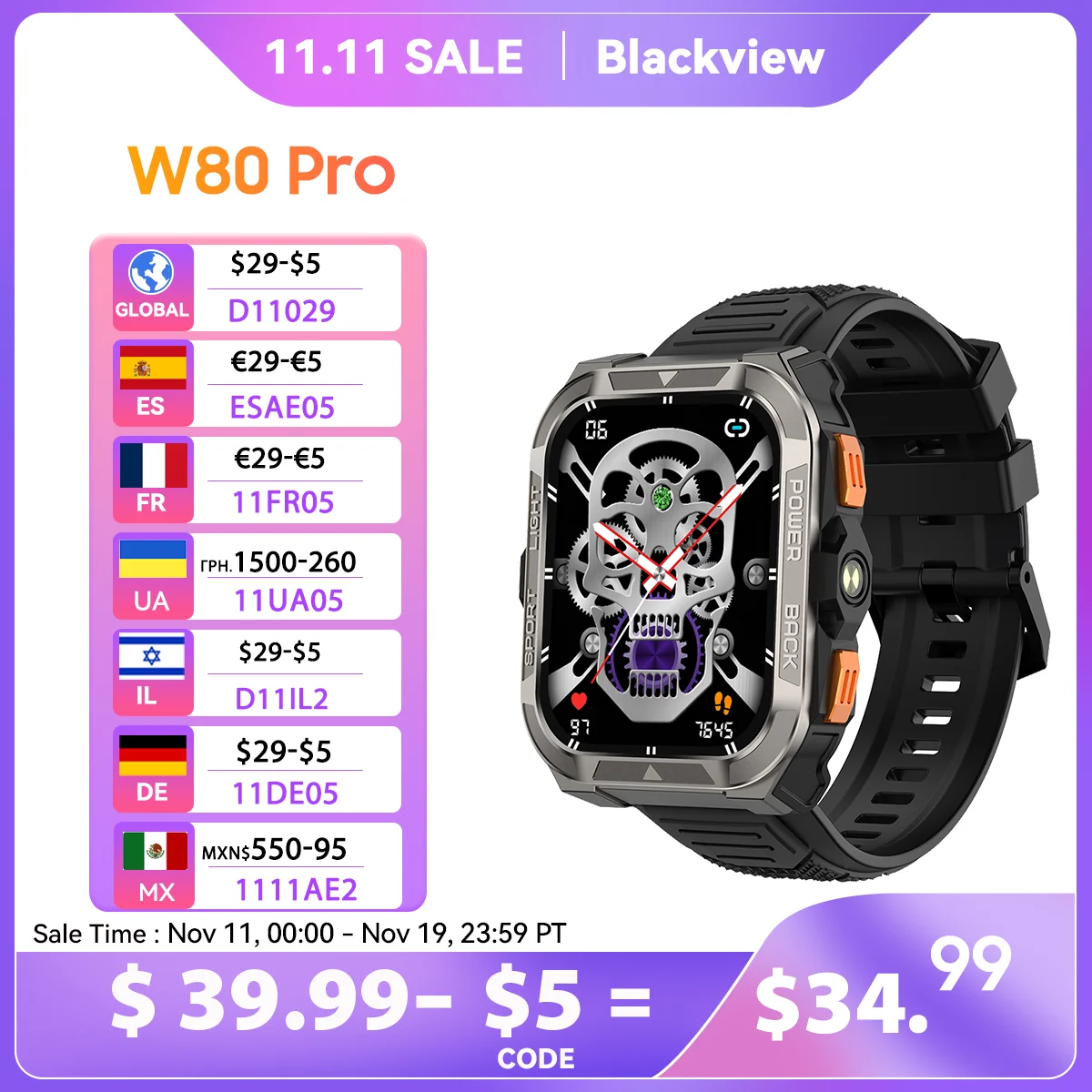 Reloj inteligente Blackview W80 PRO