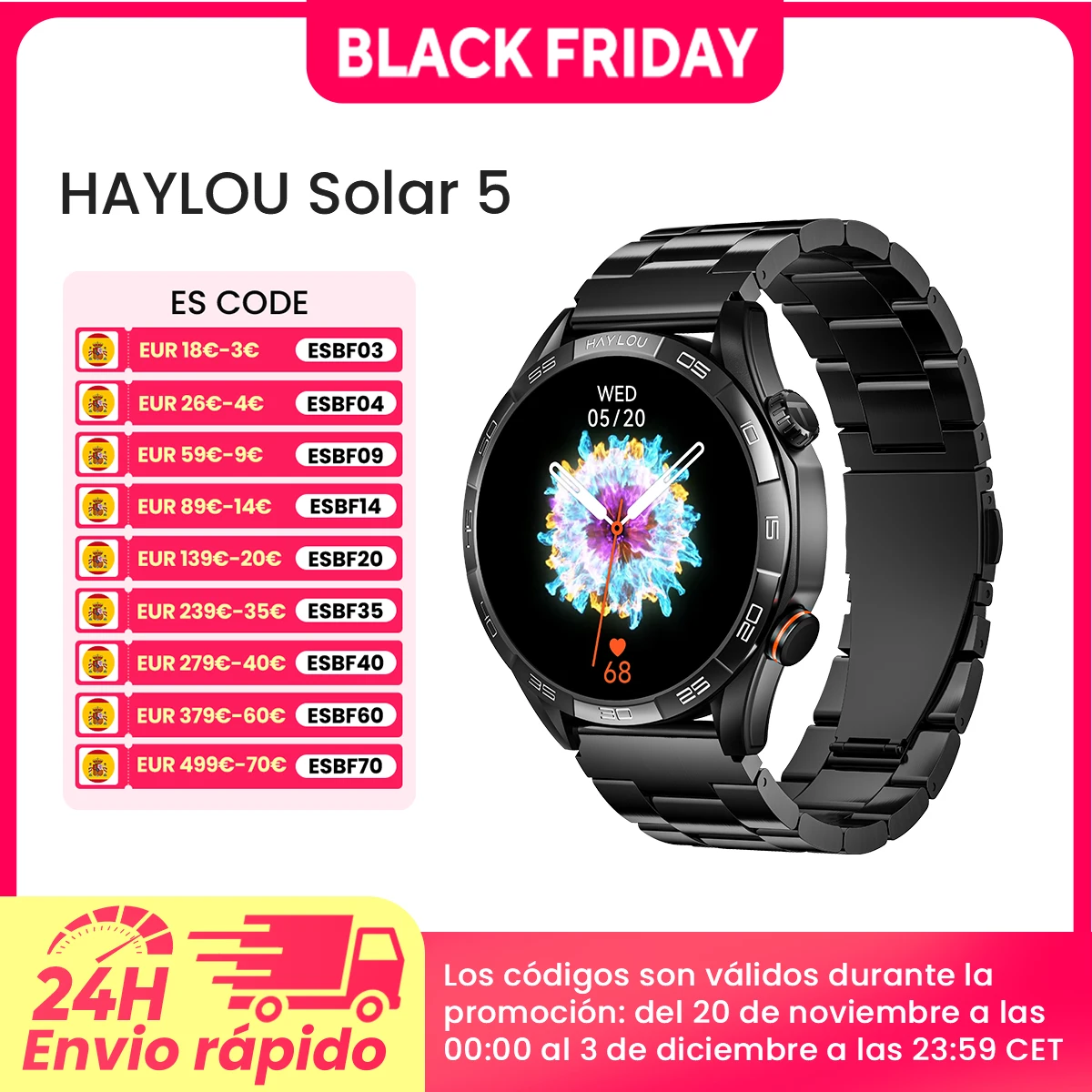 Reloj inteligente Haylou Solar 5