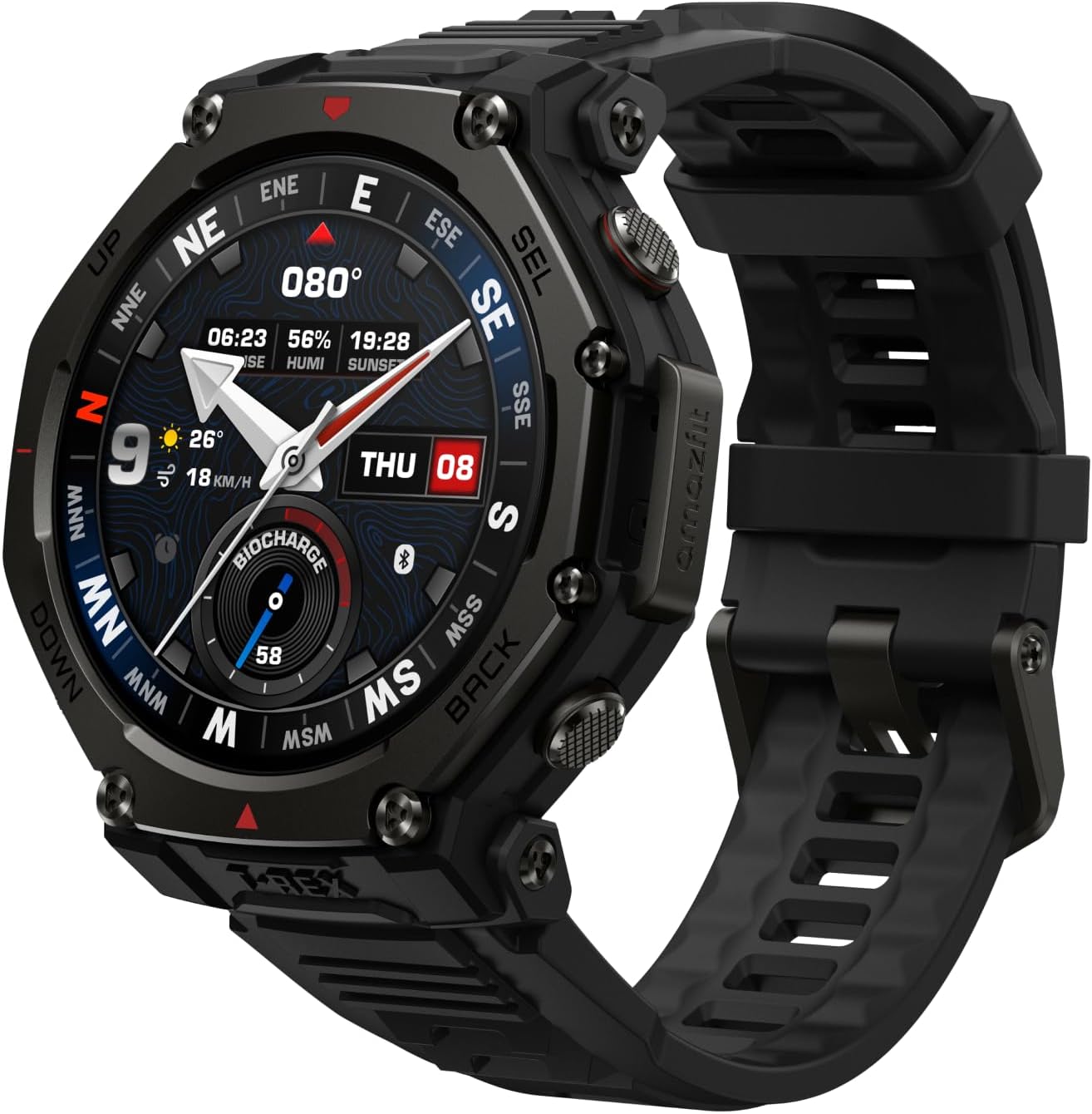 Amazfit T-Rex 3 Pro Reloj Inteligente Outdoor 48 mm, Pantalla AMOLED de Zafiro, Bisel de Titanio, GPS de Banda Dual, Mapas Sin Conexión, Linterna Incorporada, 25 Días de Batería, para Android iPhone