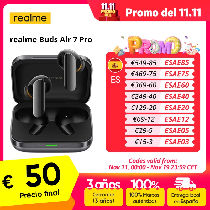 Auriculares realme Buds Air 7 Pro