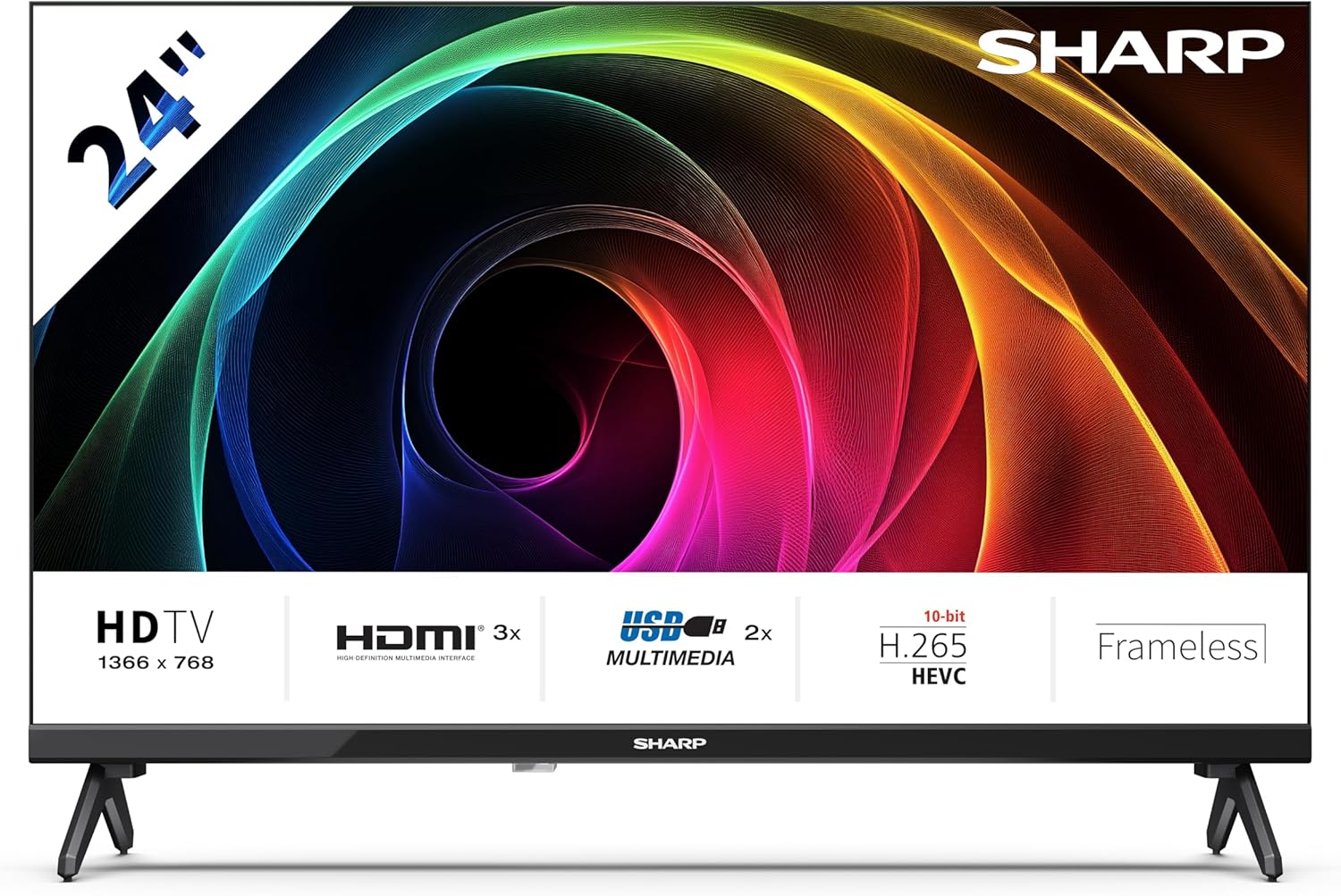 TV Sharp 24" HD 3x HDMI
