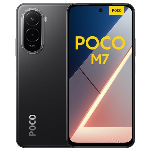 XIAOMI POCO M7 - Smartphone de 6+128GB, Cámara Dual de 50MP con AI, Pantalla inmersiva de 6,9” FHD+, Snapdragon 685, Carga rápida de 33W y Reversible de 18W, Cargador no Incluido, Negro (Versión ES)