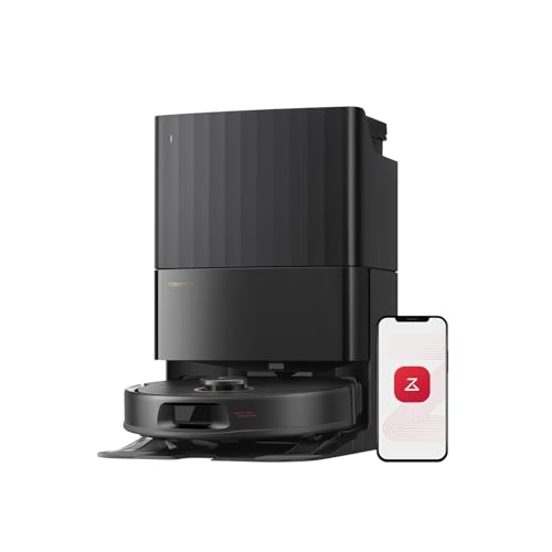 roborock Qrevo S5V Robot Aspirador 12,000Pa de Succión, Doble Cepillo Anti Enredos, Evitación Inteligente de Obstáculos, Doble Mopa Giratoria Elevable, Auto Vaciado y Rellenado,Negro