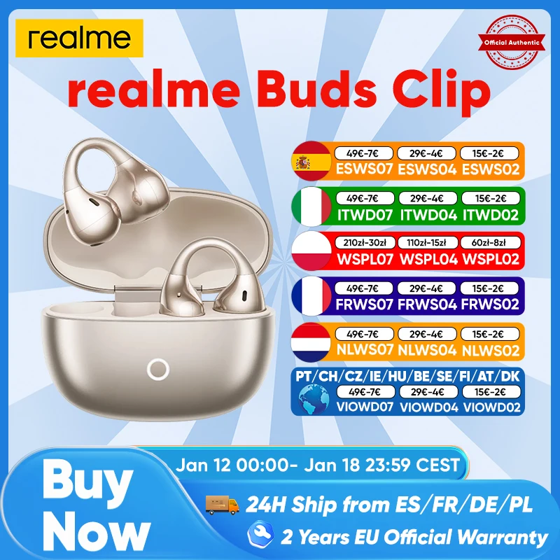 Auriculares realme Buds Clip 2026