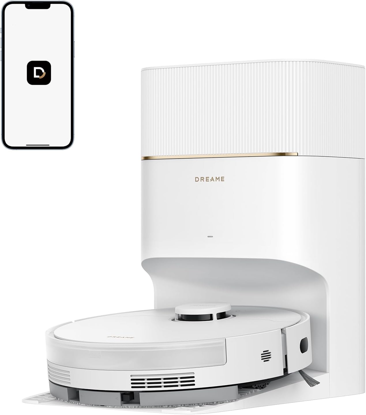 DREAME D20 Pro Plus Robot Aspirador y Fregado 2 en 1, 13.000 Pa, Cepillo Doble para Pelo de Mascotas, Limpieza de Esquinas, Vaciado, Navegación LDS, Esquiva con Láser, Suelos Duros/Alfombras, 5200 mAh