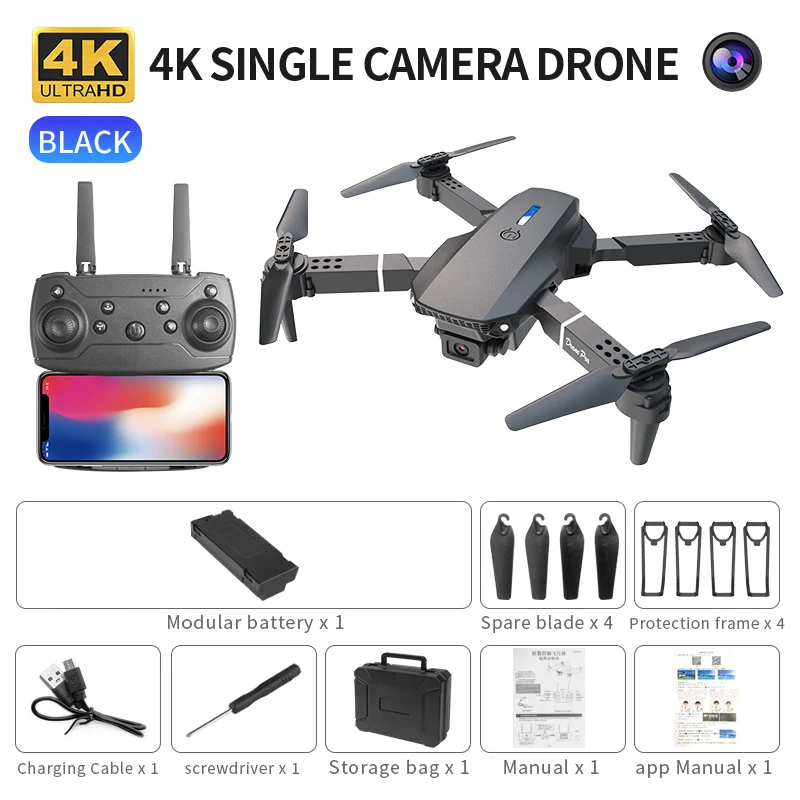 Dron FPV E88 Pro WiFi 4K