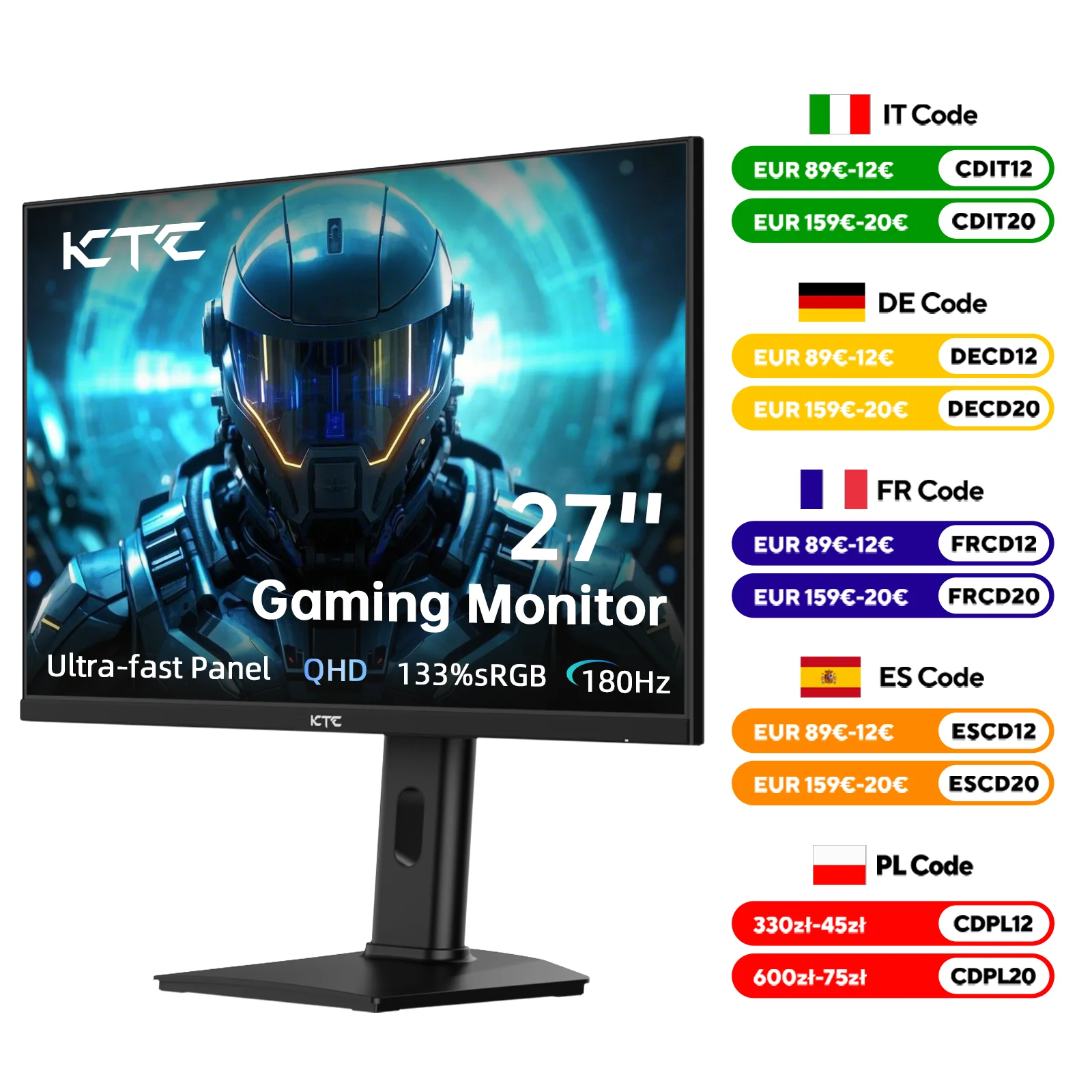 Monitor para juegos KTC 27" 180Hz Zoll