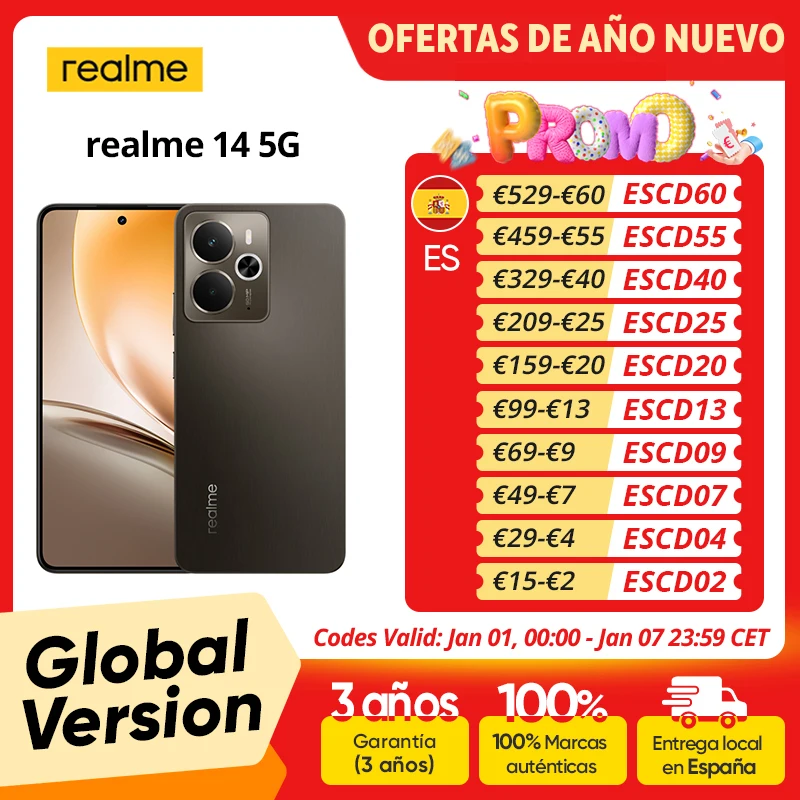 Realme 14 5G  RAM:  8 GB | ROM: 256 GB