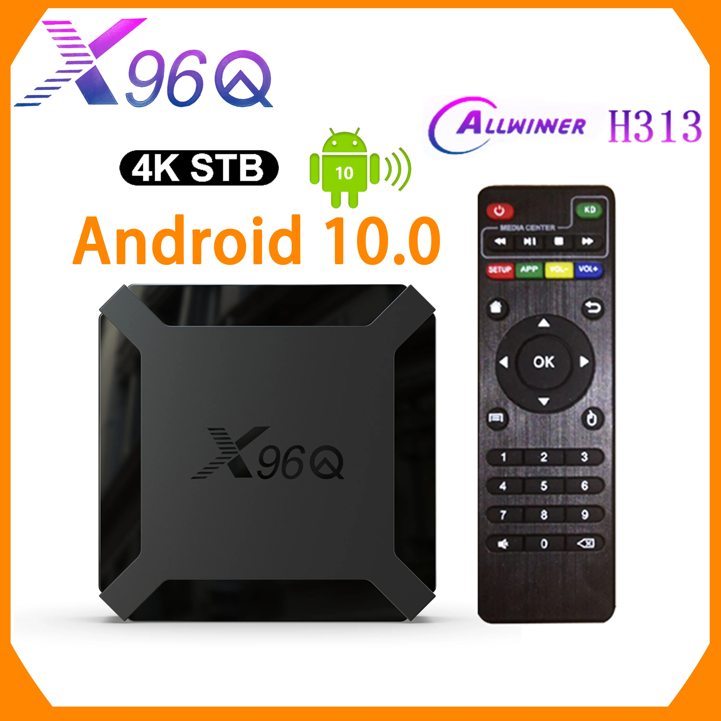 TV Box X96Q con Android 10.0 y decodificador integrado.