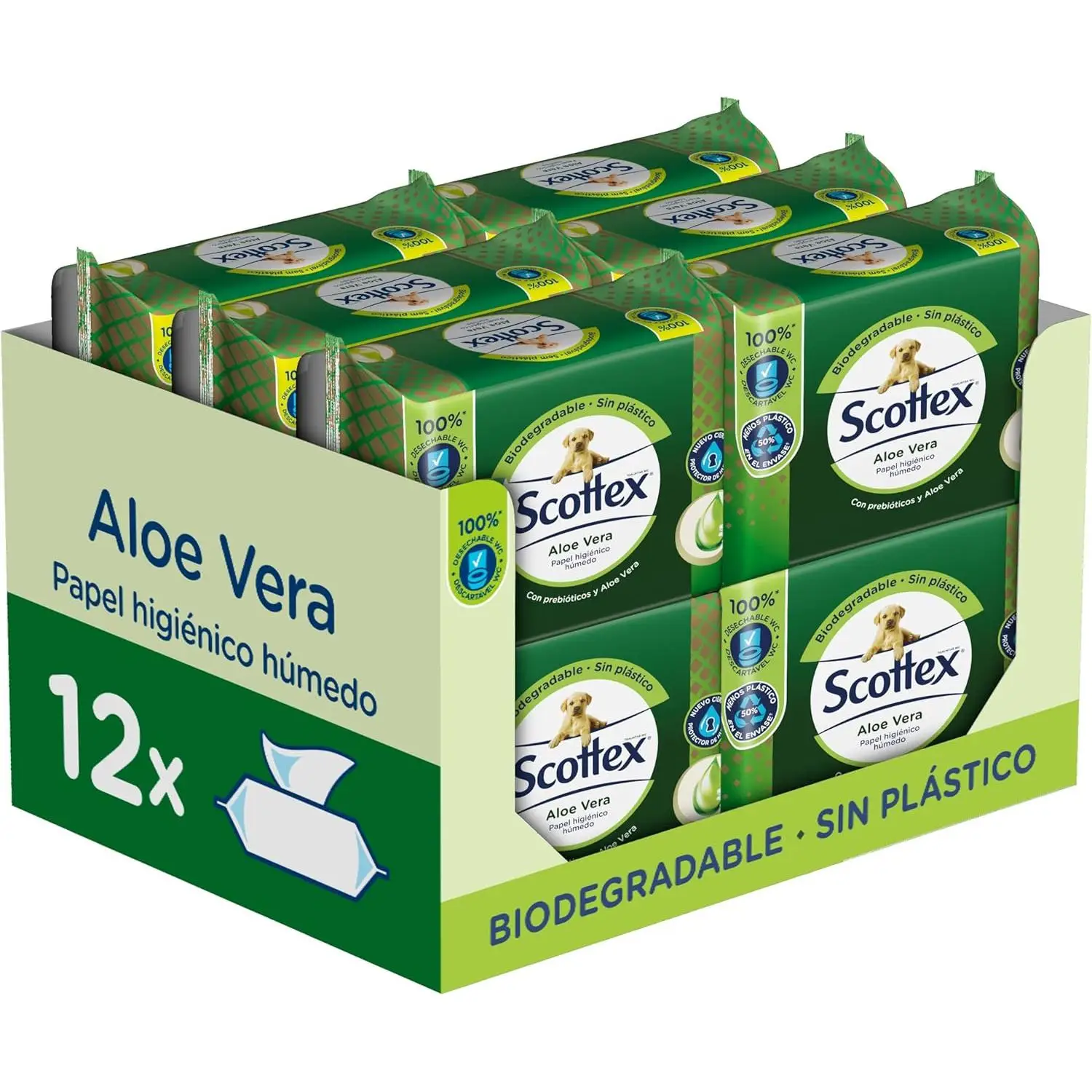 Toallitas húmedas Scottex con aloe vera, 792 unidades. Limpieza suave y frescura en cada uso.