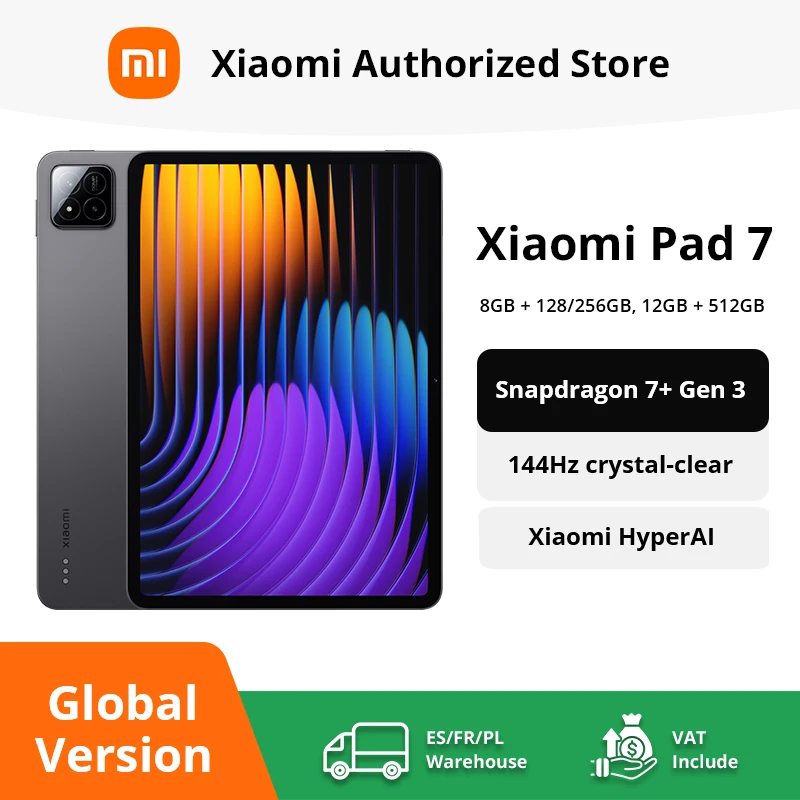 Potente Tablet Xiaomi Pad 7 con pantalla 3.2K y cámara 13MP. 🏷