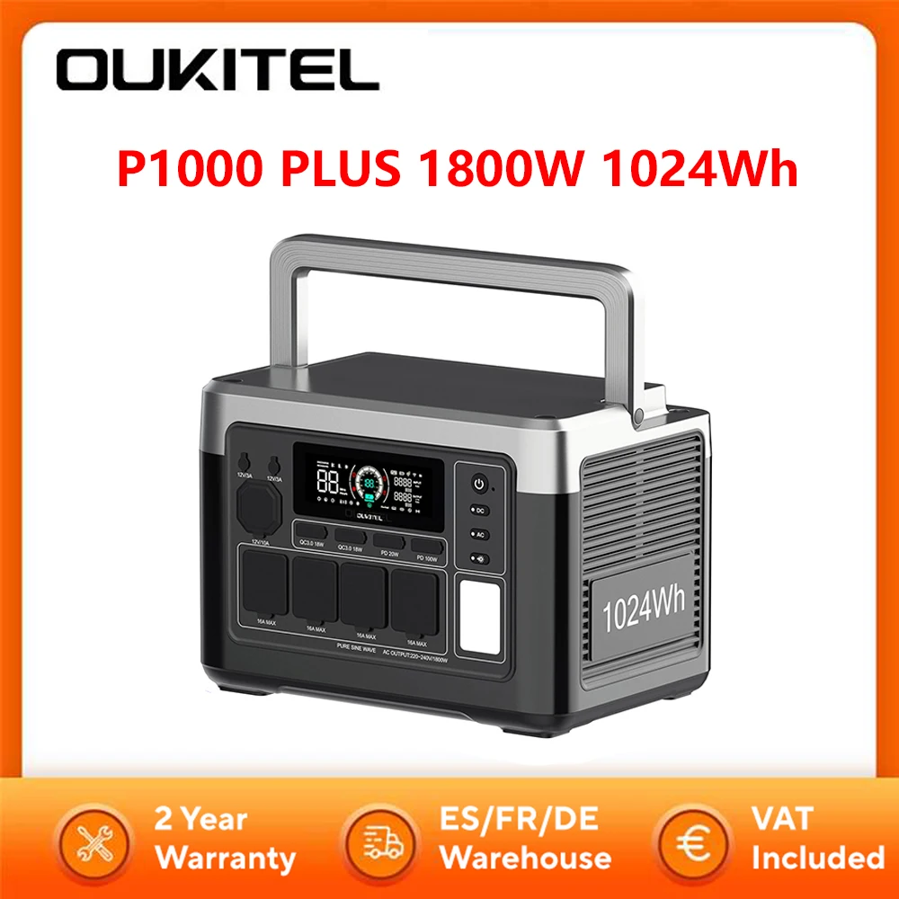 Generador solar portátil de 1800W OUKITEL P1000 PLUS