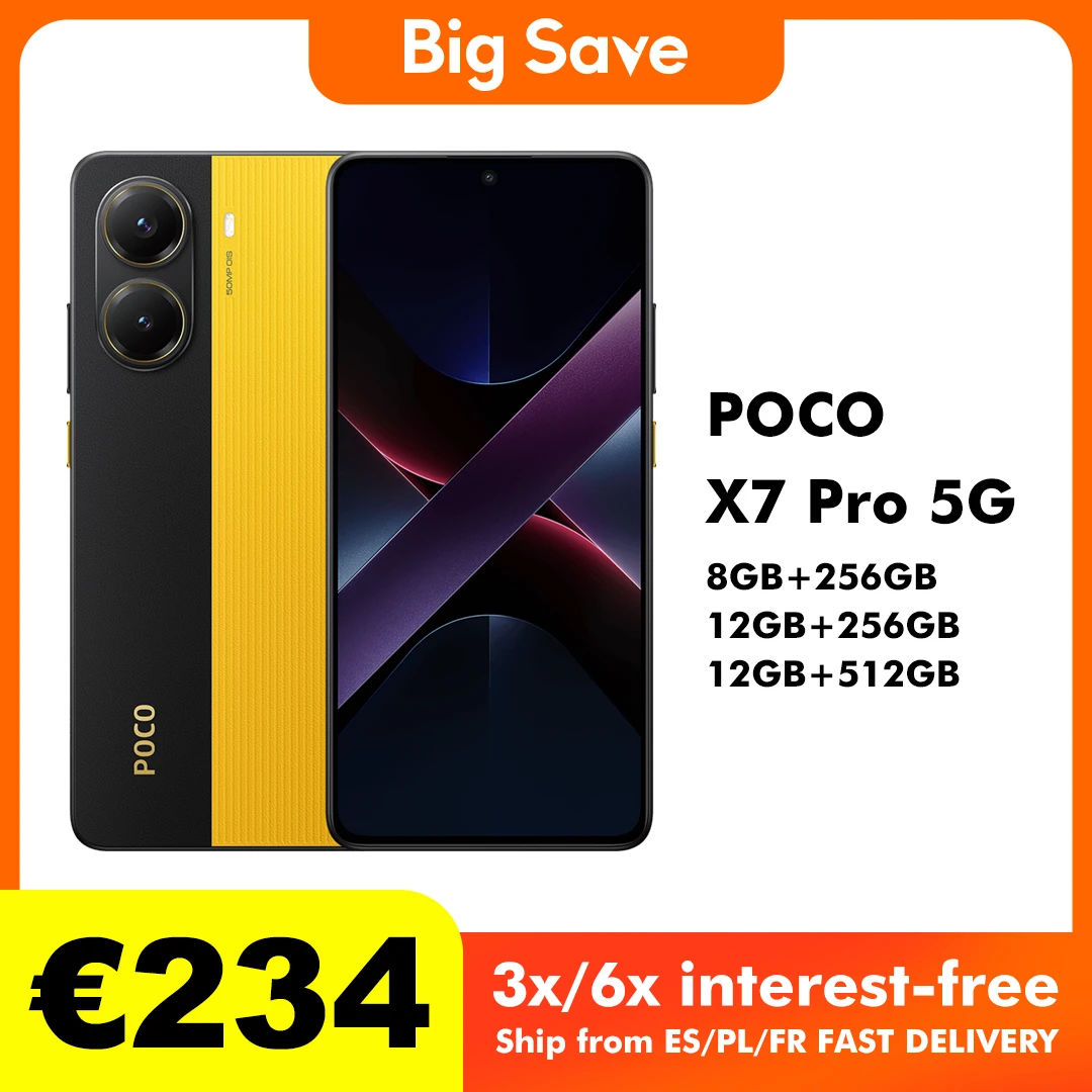 POCO X7 PRO 8GB/256GB 12GB/256GB 12GB/512GB NFC sin cargador UE
