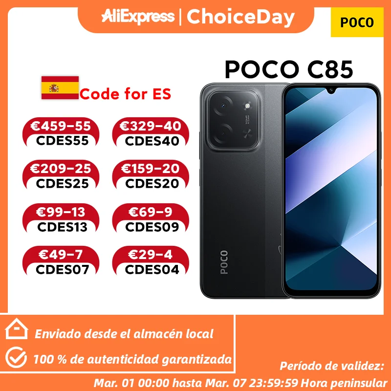 Poco C85  RAM:  6 GB | ROM: 128 GB