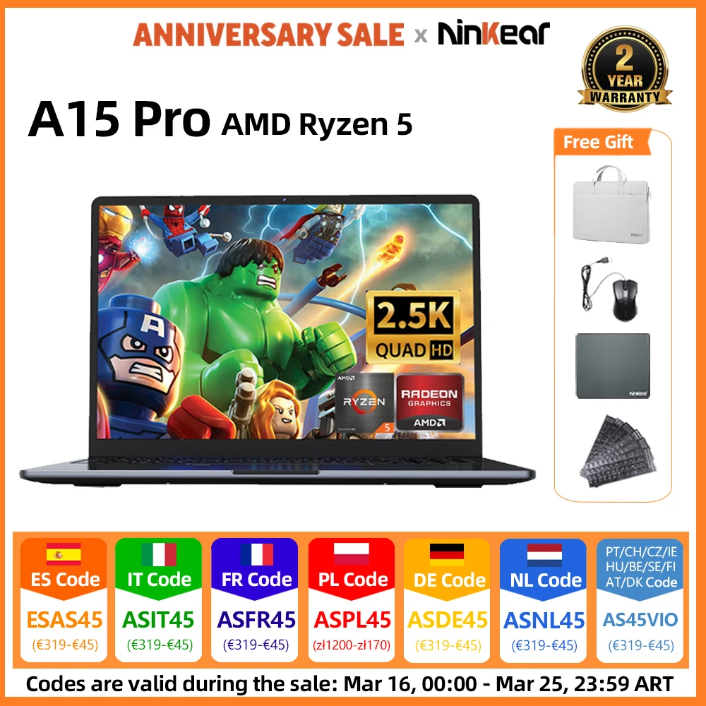 Portátil Ninkear A15 Pro 16GB/1TB SSD