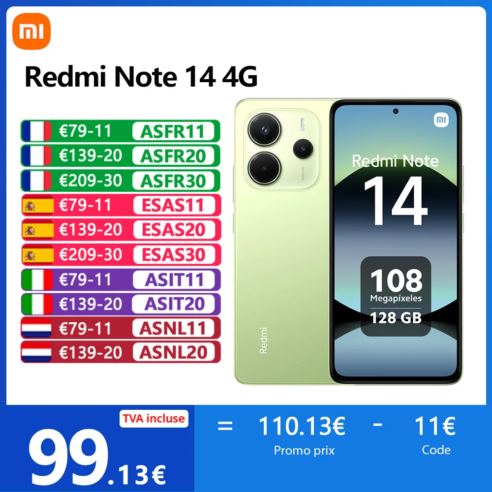 Redmi Note 14 4G con AMOLED 6,67