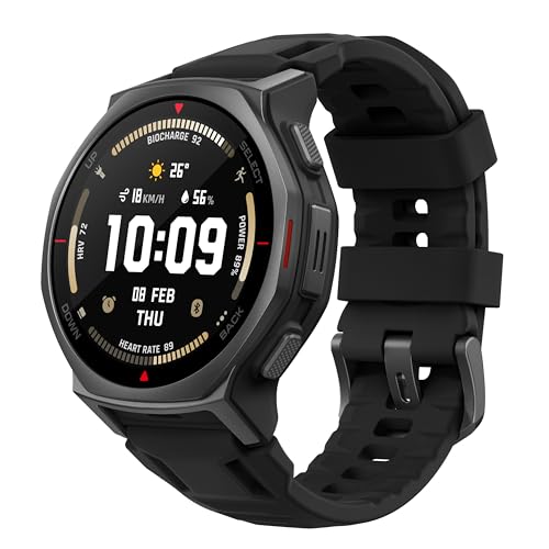Amazfit T-Rex 3 Pro Reloj Inteligente Outdoor 44mm – Pantalla AMOLED Zafiro, Linterna, Bisel de Titanio, GPS Doble Banda, Mapas Offline, 17 Días Batería, 180+ Modos Deportivos, para Android iPhone