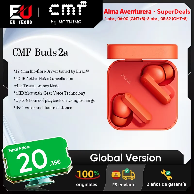 Auriculares CMF Buds 2a con ANC