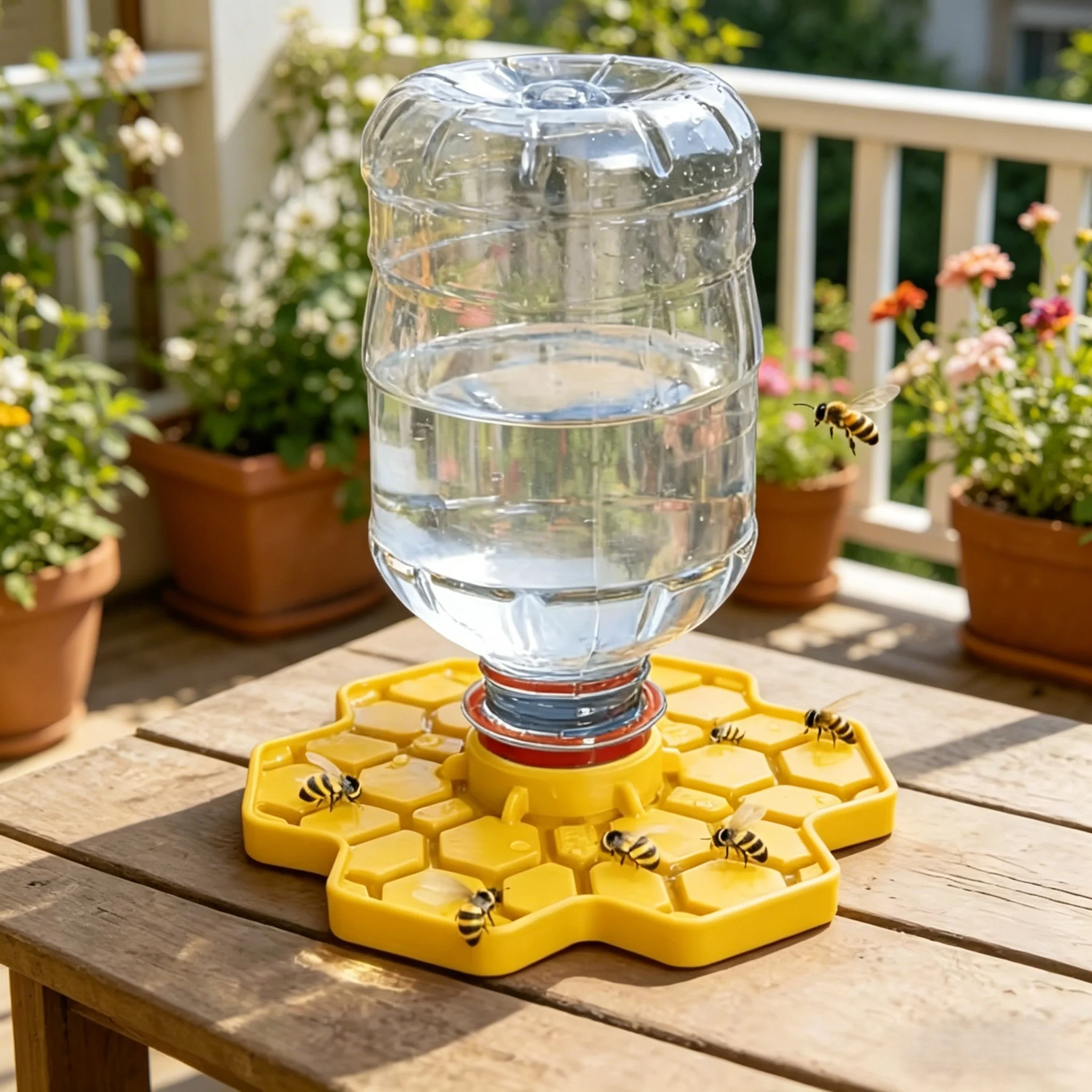 Bebedero para abejas con percha