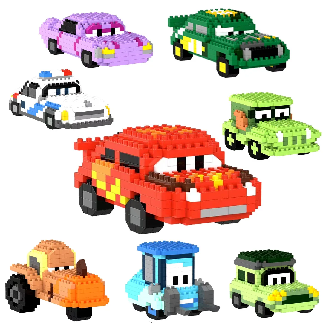 Bloques de construcción estilo Lego mini Disney Cars