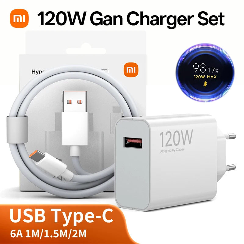 Cargador Original Xiaomi de 120W, Cargador Rápido para Teléfono, Adaptador EU/US para 17, 15, 15T, 14, 14T Pro, 13, 14 Ultra, POCO X8 Pro, F7, F8, X7