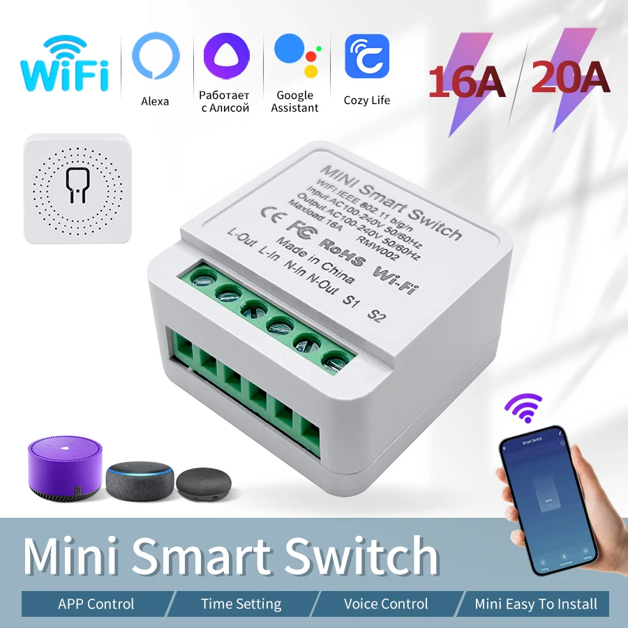 Interruptor Inteligente WiFi 20A 16A