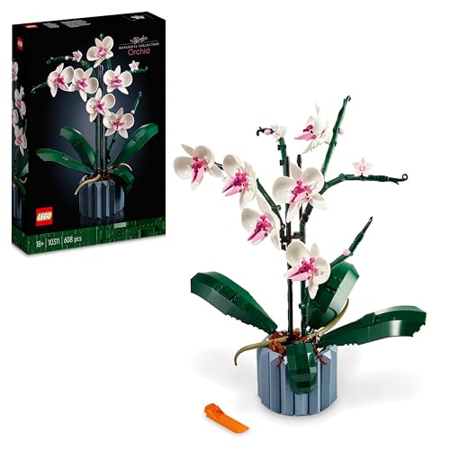 LEGO Botanicals Orchid - Artificial Plant Set for Adults Incl. Faux Flowers and a Buildable Vase - Home Office Decor - Gift Idea for Women and Men - 10311