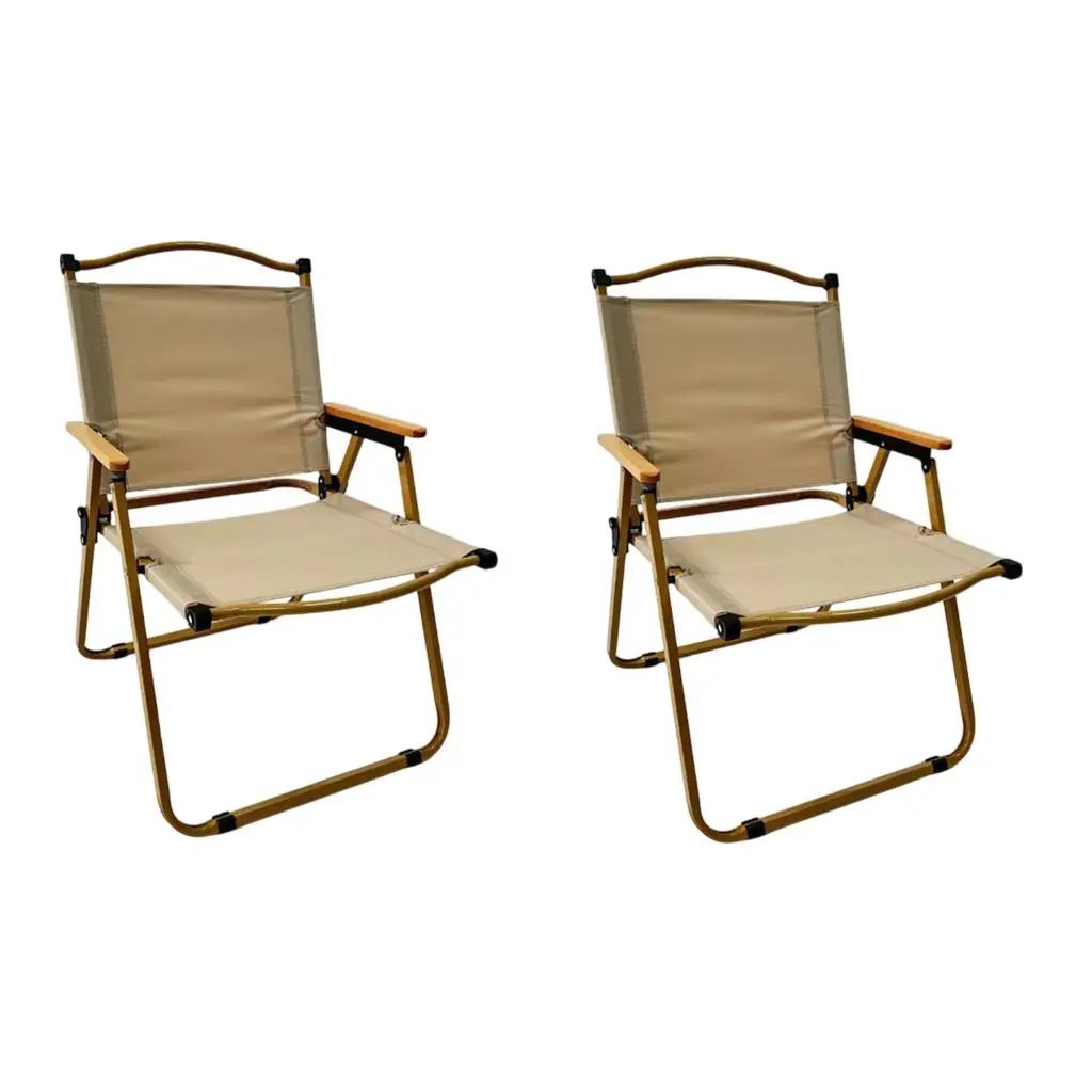 PACK 2 Sillas de Playa Plegable con Reposabrazos ,SILLA CAMPING, Estructura de Acero Resistente,Asiento de Lona Impermeable,Estampado a Rayas ,Ideal para Playa o Camping ,Pesca, Estructura de Acero