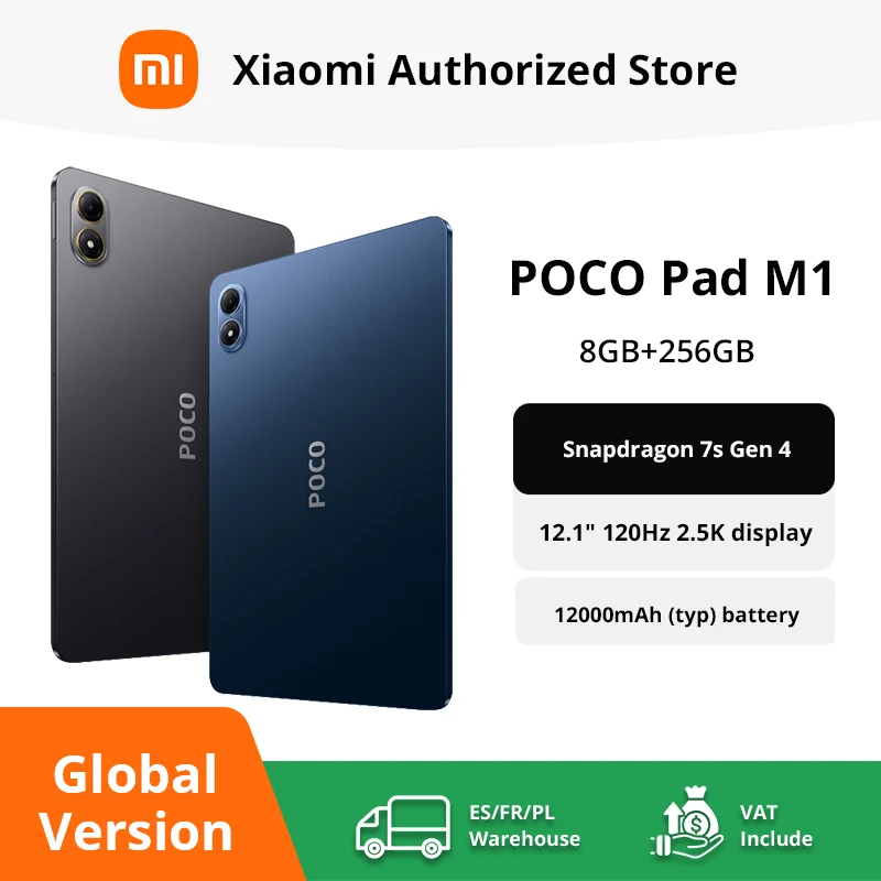 POCO Pad M1 versión Global 12,1 "2,5 K pantalla cristalina 12000mAh tableta Snapdragon 7s Gen 4