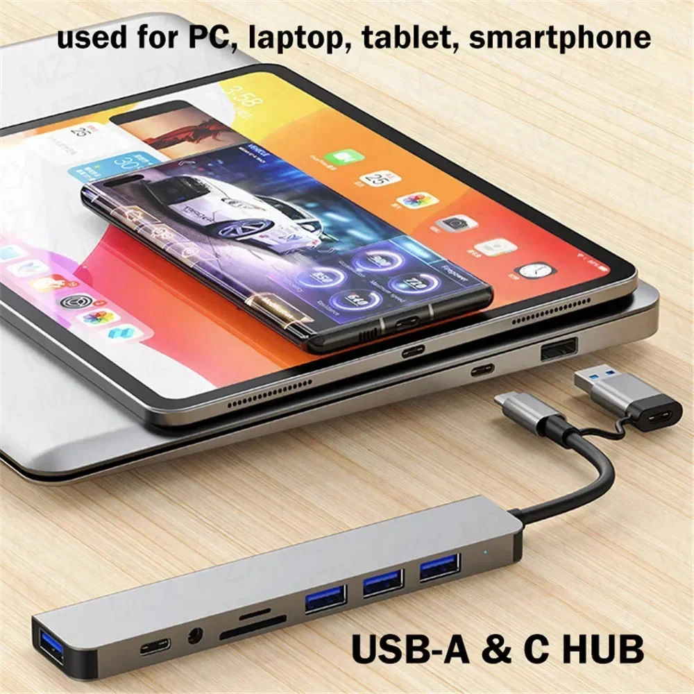 Adaptador multipuerto USB C 8 en 2