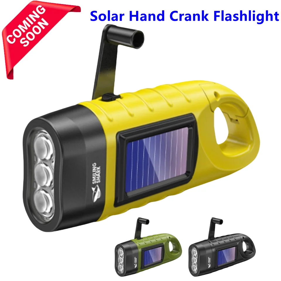 Linterna portátil solar con manivela