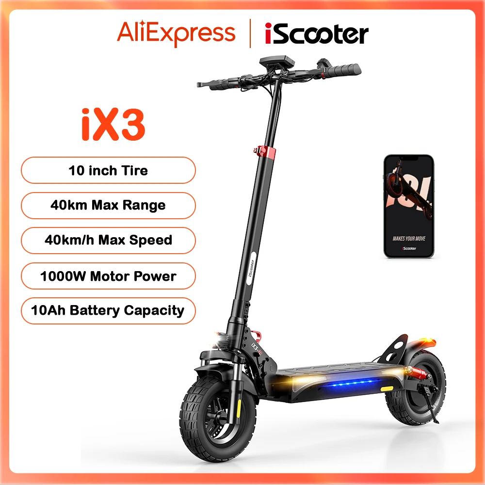 Patinete eléctrico iScooter iX3 1000W