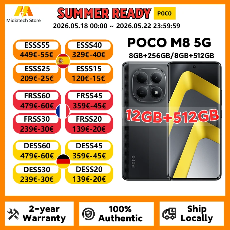 Poco M8  RAM:  8 GB | ROM: 256 GB