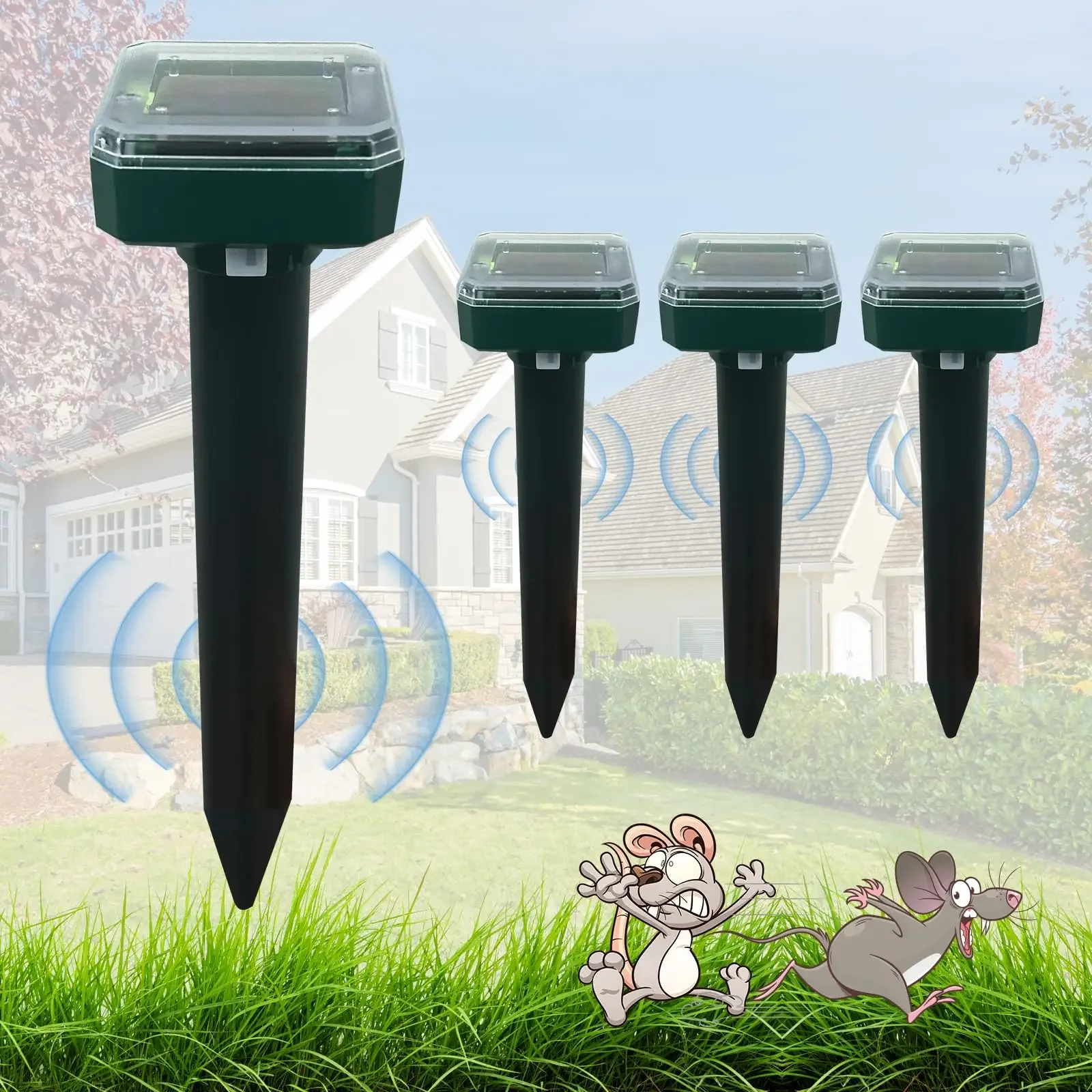 Repelente ultrasónico solar para jardín