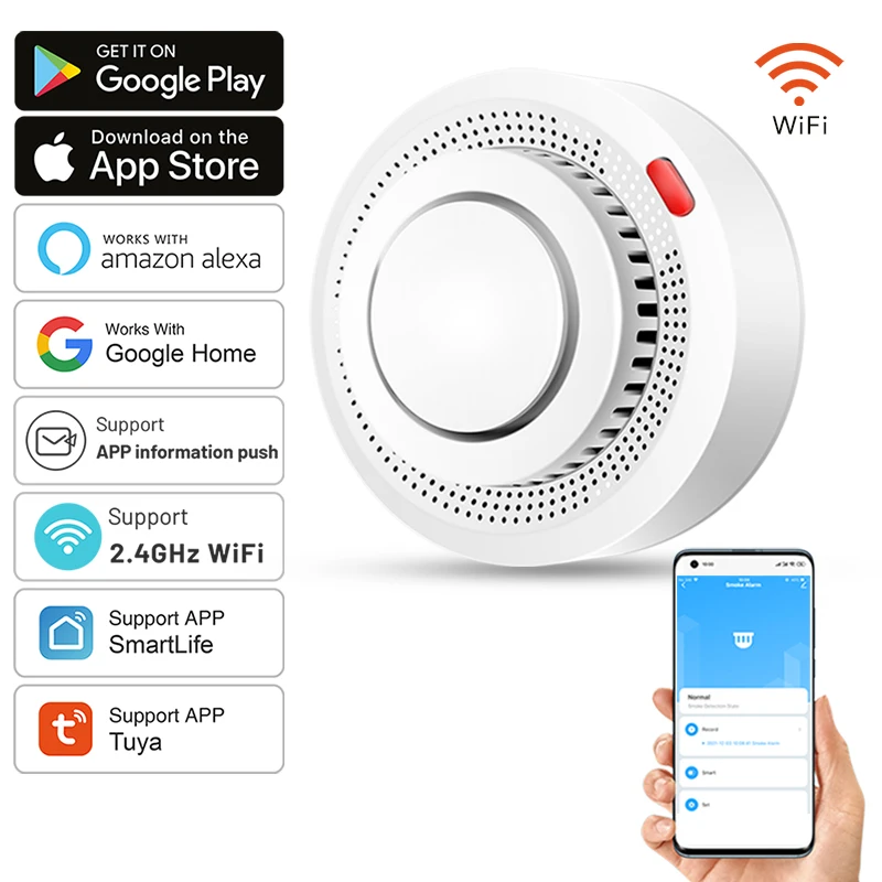 Sensor de humo inteligente Tuya