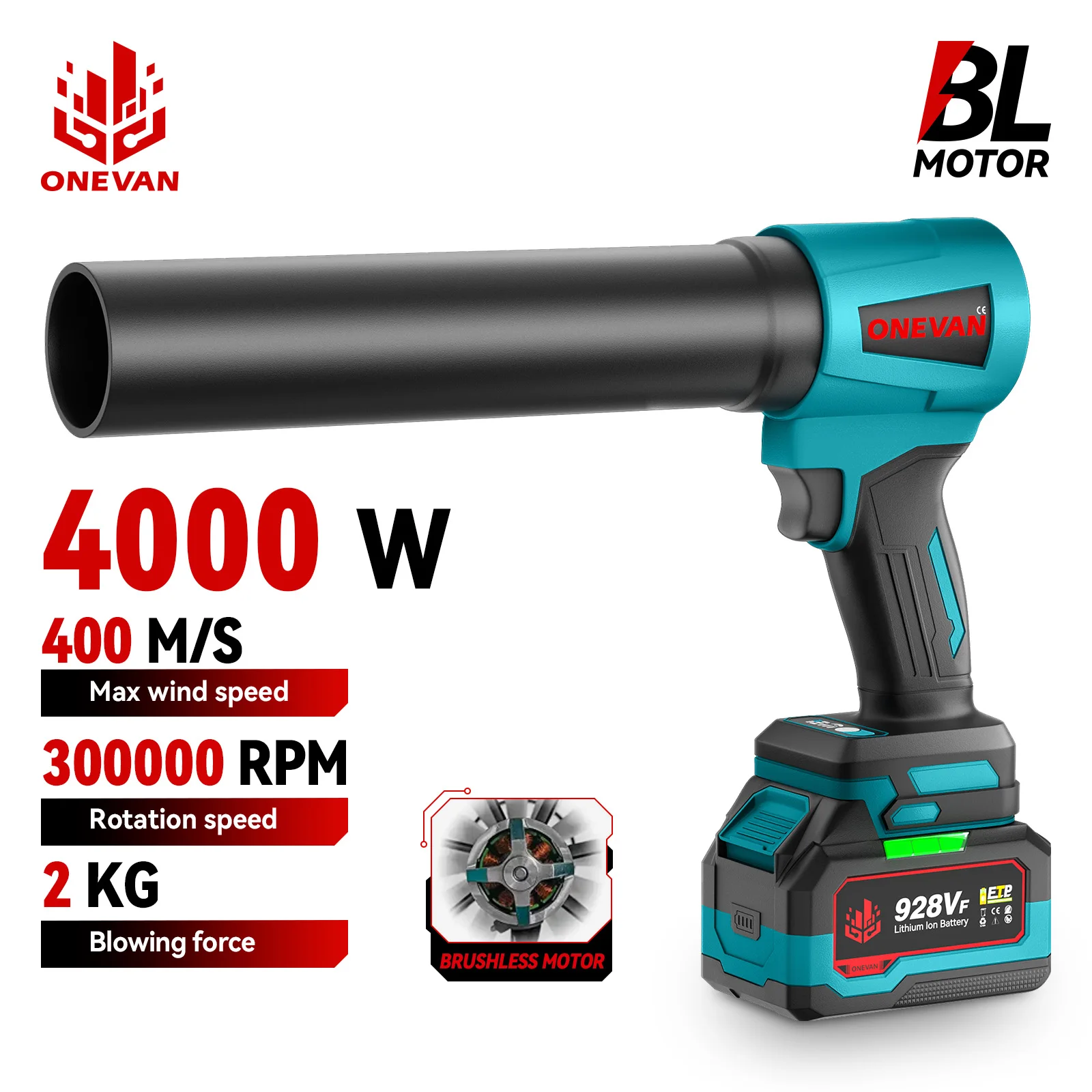 Ventilador Turbo de Alta Potencia 4000W - Herramienta Makita.