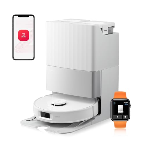 roborock Qrevo Edge S5A Robot Aspirador y Fregasuelos 18.500 Pa, Sin Enredos, FlexiArm Cepillo Lateral y Mopa, Lavado con Mopa de Agua Caliente y Autolimpieza, Secado con Aire Caliente, Blanco